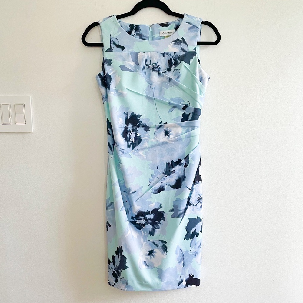 NEW Calvin Klein Water Color Sheath Dress, 4P